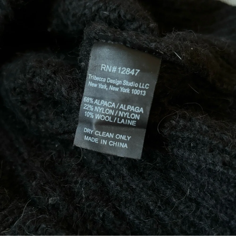 Nili Lotan Alpaca Wool Blend Cable Knit Sweater Black Oversized Size S - Picture 7 of 7